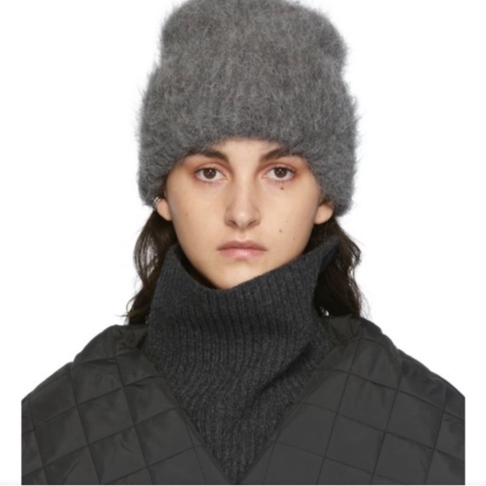 Toteme Grey Alpaca Knit Beanie